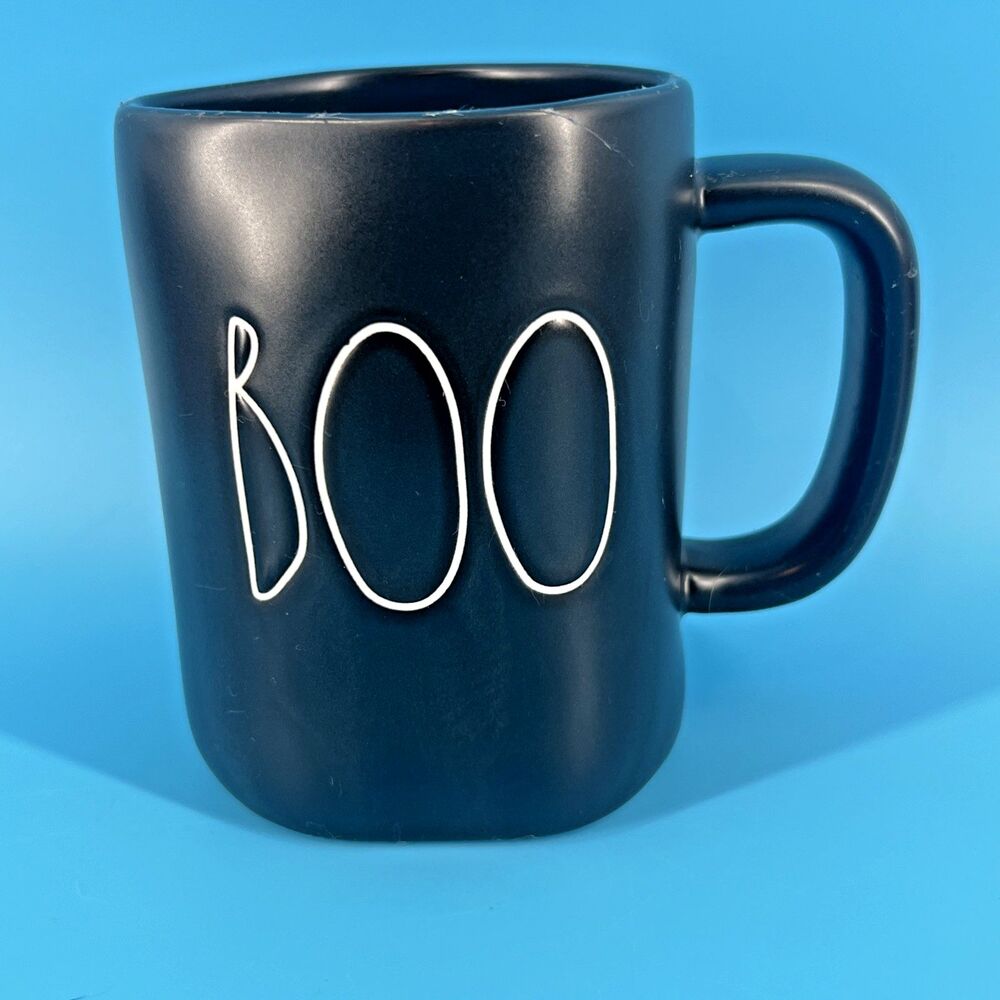 Rae Dunn by Magenta Halloween “BOO” Rare Black Mug